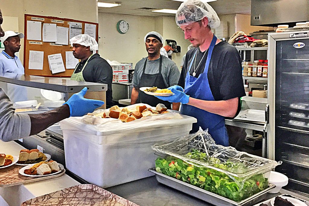 A dinner meal for outside guests of the City Rescue Mission starts at 4:30 p.m.