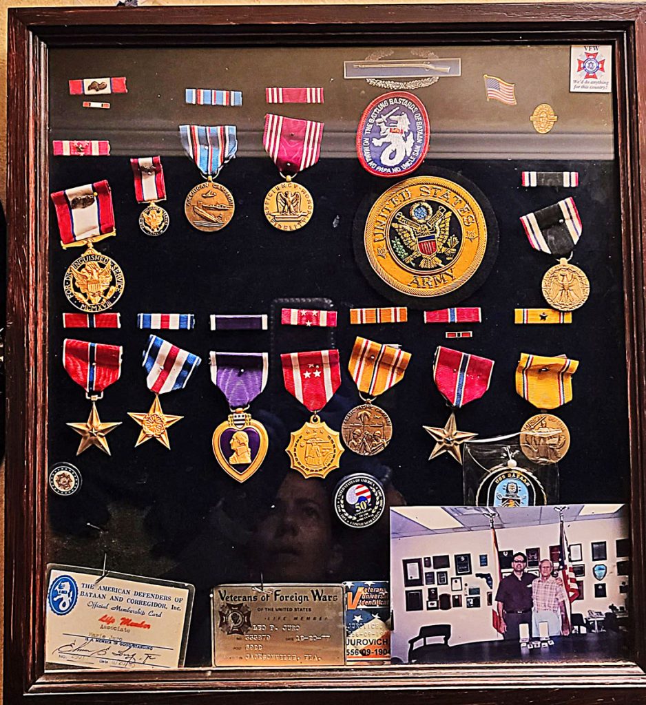 The many medals Ken Juro’s father, a war hero, received.