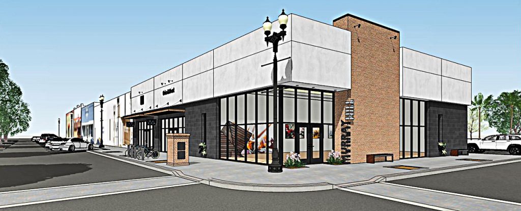 Developers plan to construct new retail spaces between Edgewood Avenue and a large, new storage building.