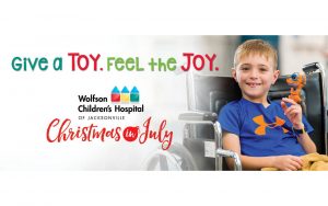 Wolfson Children's Hospital Christmas In July Toy and Donation Drive @ https://www.christmasjuly.com/
