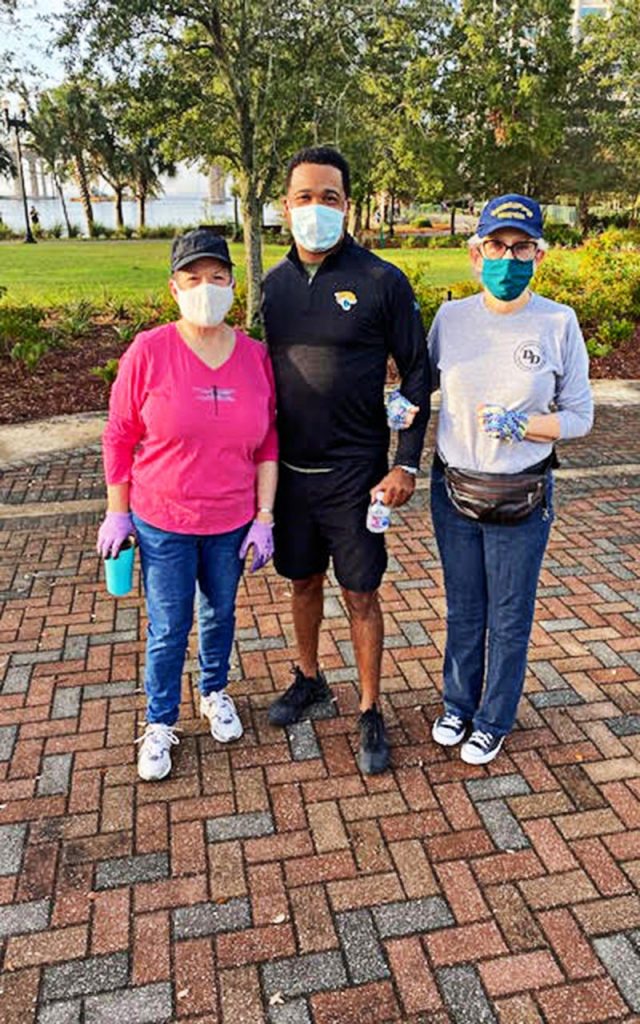 DIA CEO Lori Boyer joined Daryl Joseph, director of Jacksonville Parks, Recreation and Community Services and Sandra Fradd during a massive clean-up in Geffin Park Oct. 10.
