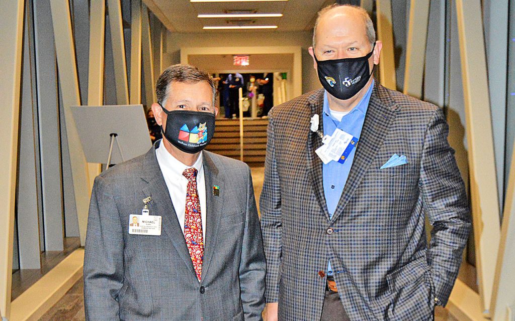 Wolfson Children’s Hospital President Michael Aubin with Baptist Medical Center Jacksonville President Michael Mayo