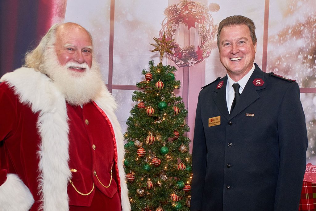 Bert Tanner as Santa pictured with Major Keath Biggers
