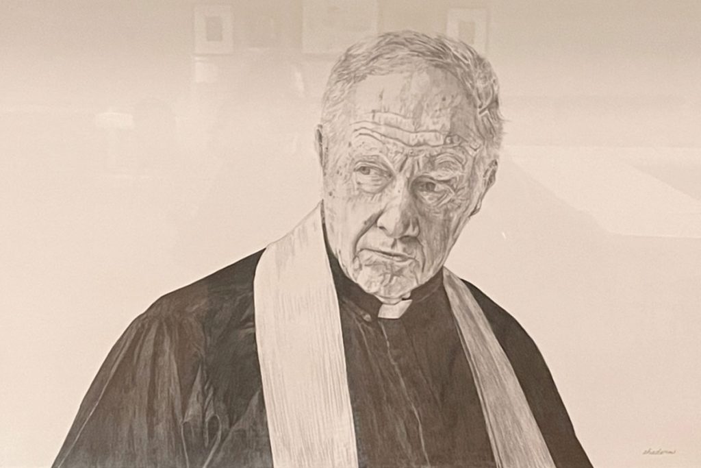 Fr. Nadopol, charcoal on paper by Alice Hadwin