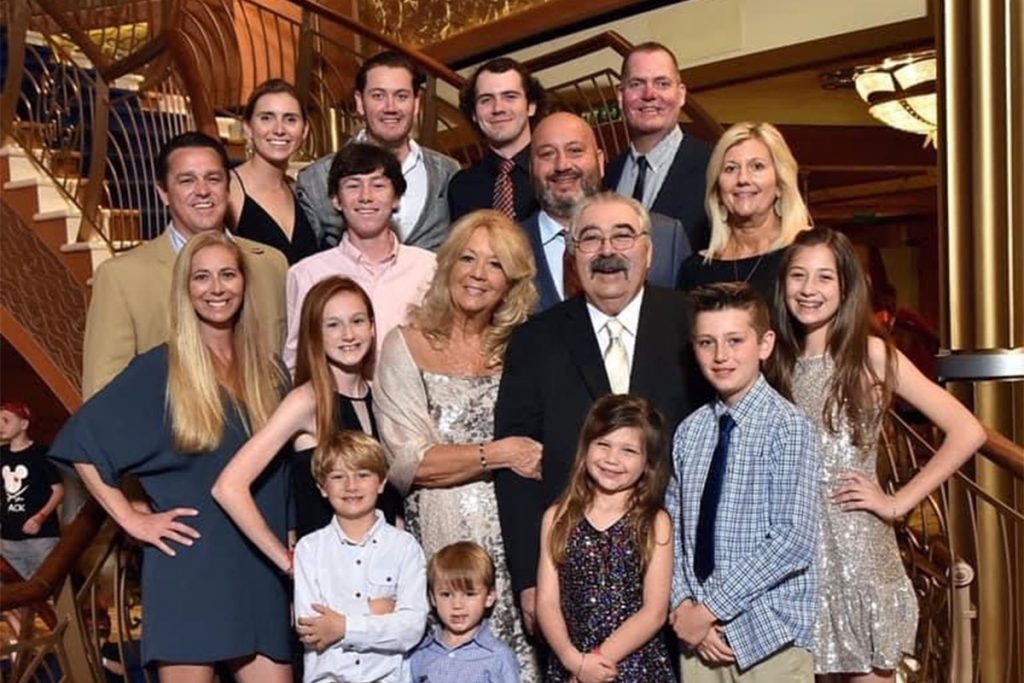 Joe Joseph and wife Donna with their family, 2019