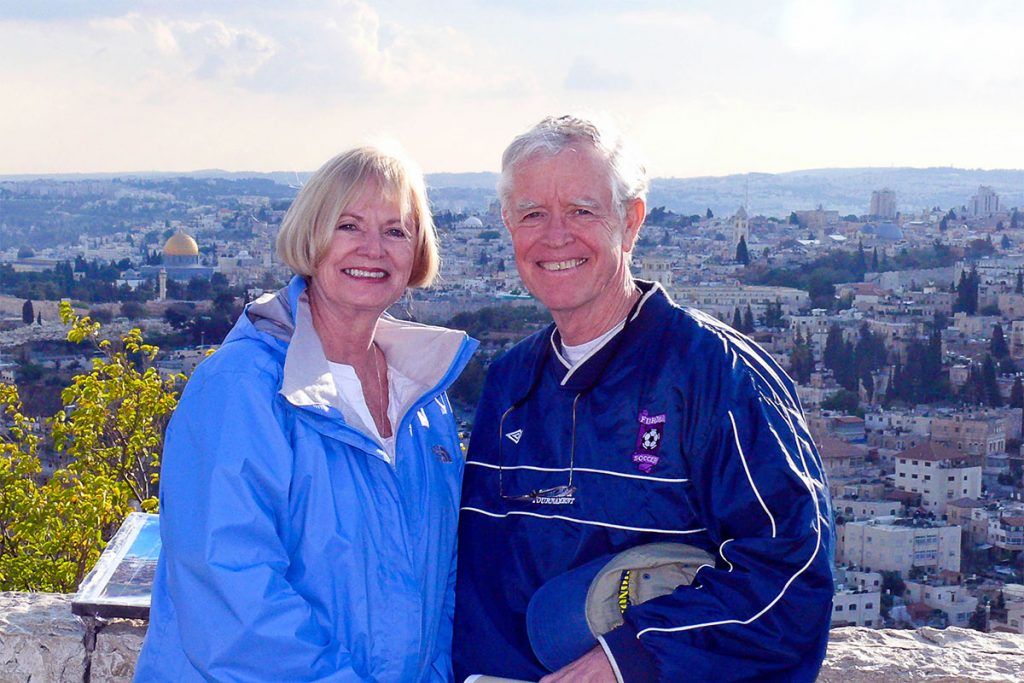 Saundra and Bob Kidd overlooking Jerusalem, 2011