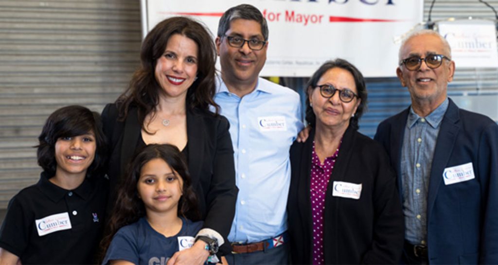 LeAnna Cumber with her family; children Jake and Poppy, her husband Husein, and her in-laws who were in attendance for the campaign announcement | PHOTO CREDIT:  LeAnna Cumber Campaign for Mayor.