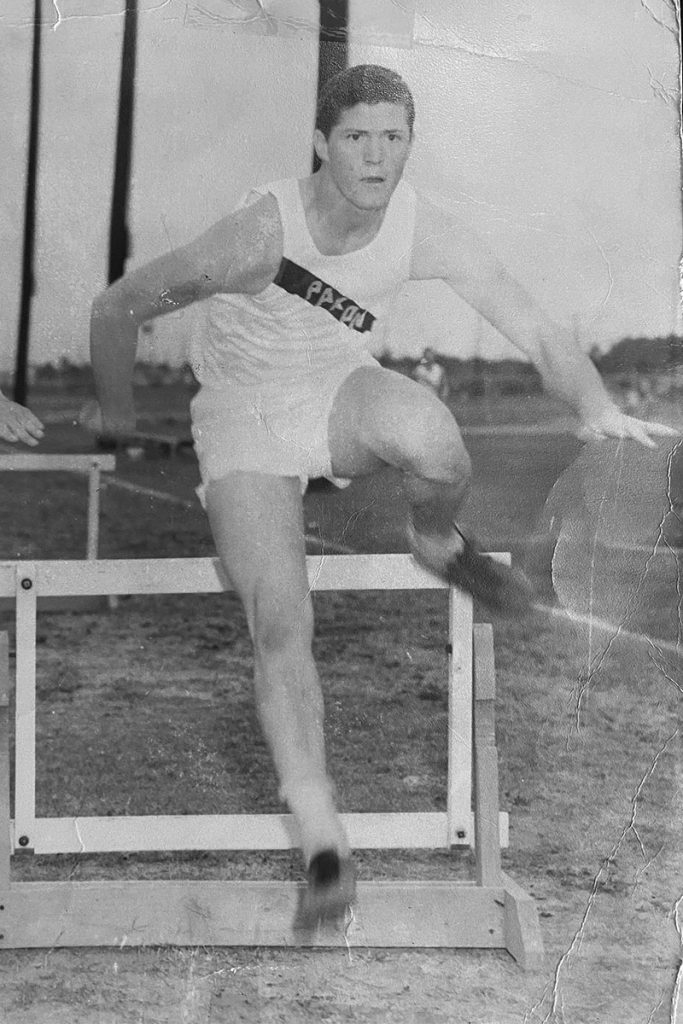 Clayton Spradley, low hurdles, Paxon High, circa 1957