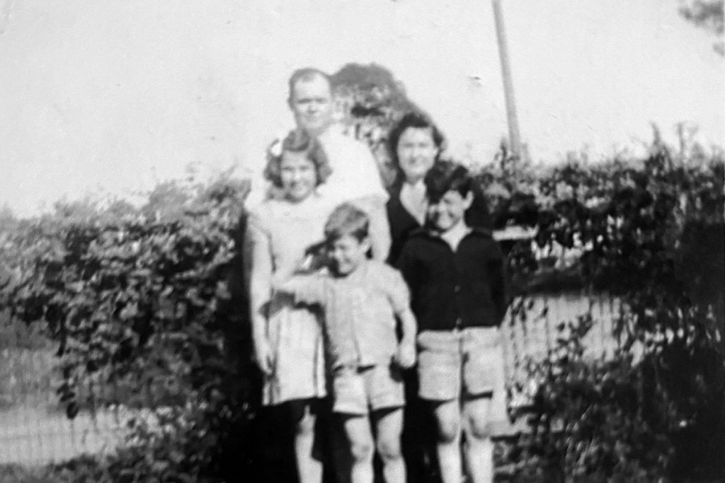 The Spradleys, 613 Florence Street, circa 1942, Roy, Ethel, Ivonne, Hathaway, and Clayton