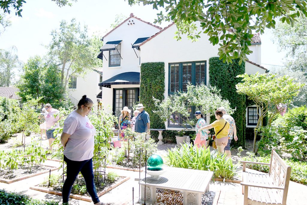 The backyard gardens at the Pariani residence were enjoyed by visitors on the Garden Tour.