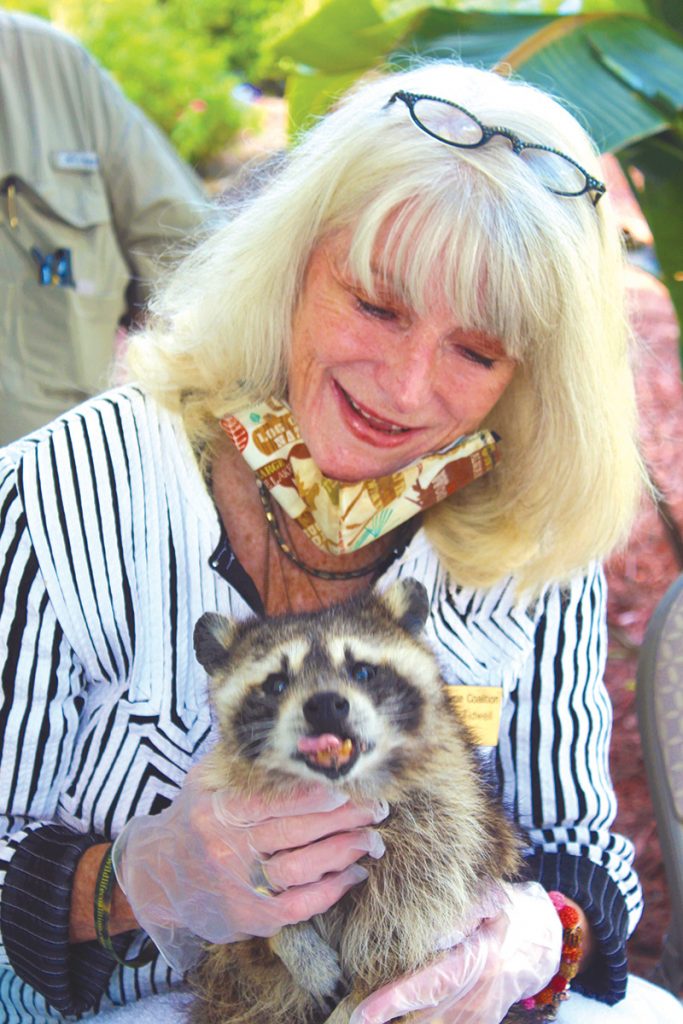Founder Barbara Tidwell with Taz, WRC’s sixteen-year mascot & educational ambassador. Taz was unreleasable due to a disability
