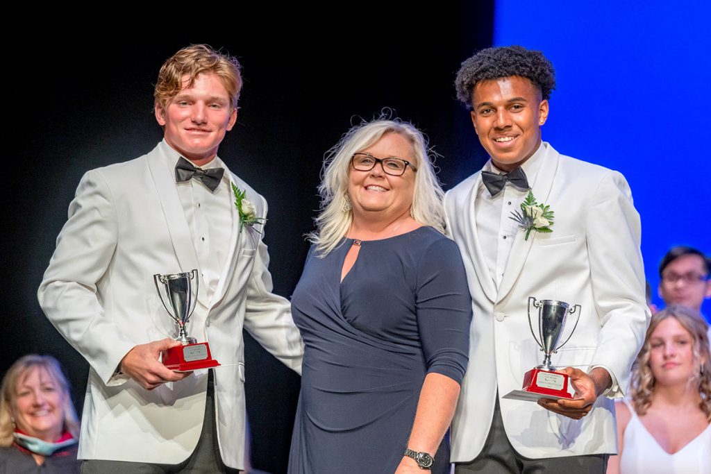 Spartan baseball players Brad Hodges (University of Virginia commit) and Jordan Taylor (Florida State University commit) jointly received the School’s Captain Borries Cup Award, its highest athletic honor