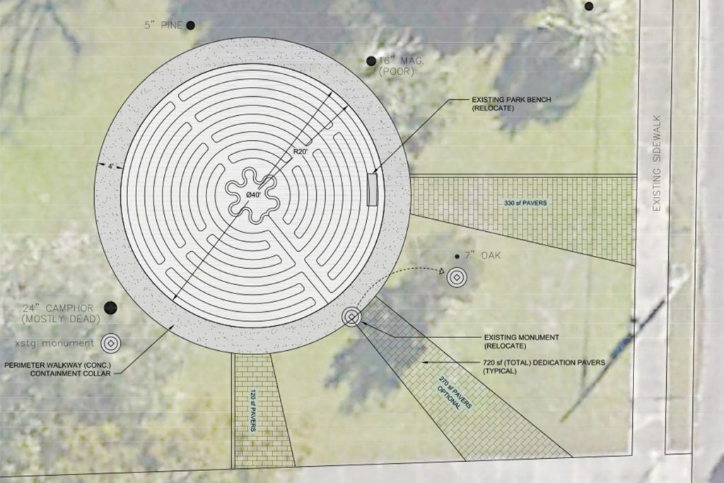 Site Plan for Labyrinth at Peace Memorial Rose Garden Park