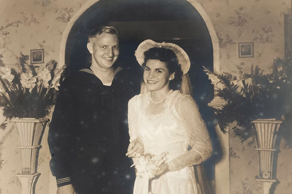 Mr. and Mrs. Guy Taylor, 1943 wedding