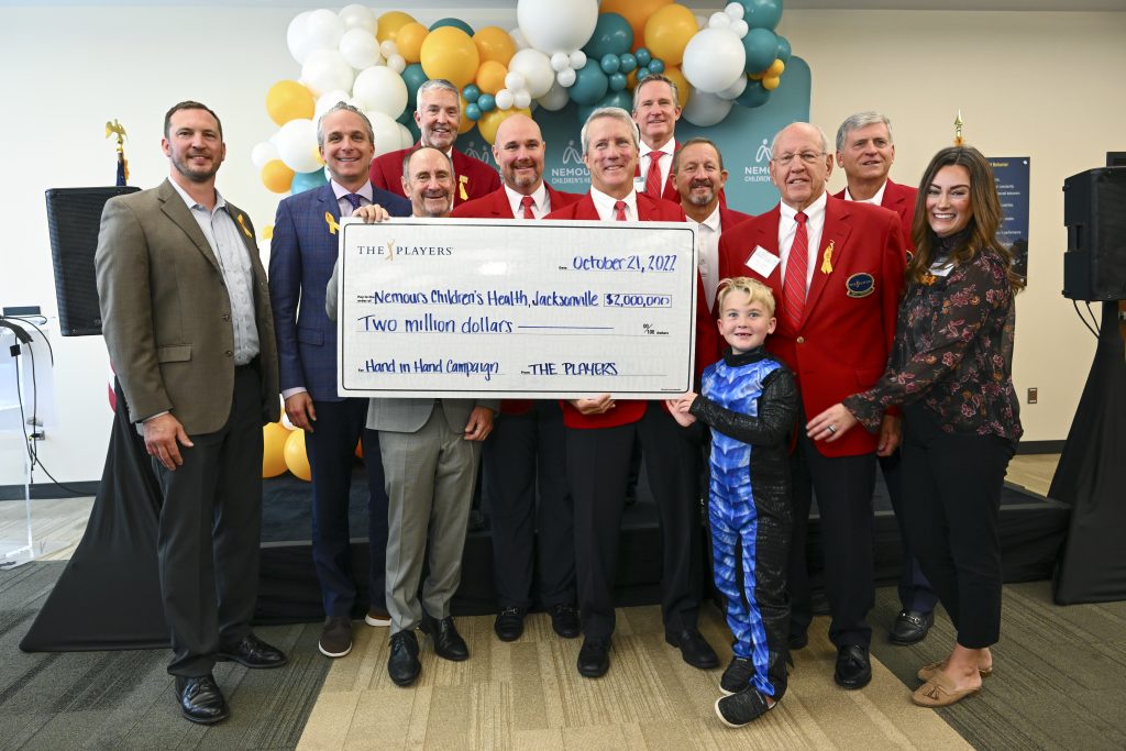 JACKSONVILLE - FLORIDA - OCTOBER 21: THE PLAYERS announces a matching donation in support of Nemours Children's Health's Hand in Hand Campaign, which was established to fund upgrades to the hospital's blood disorders and cancer center in Jacksonville, Florida on October 21, 2022. (Photo by Jennifer Perez/PGA TOUR)