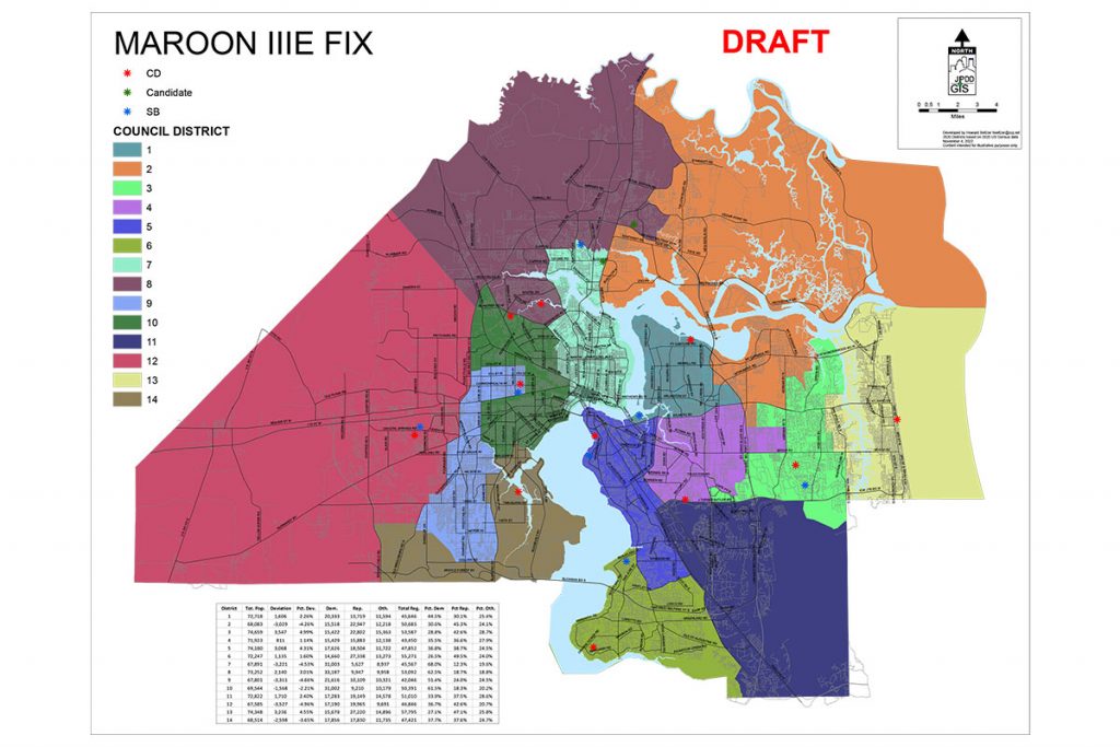 Maroon IIIE FIX DRAFT Council Districts Map
