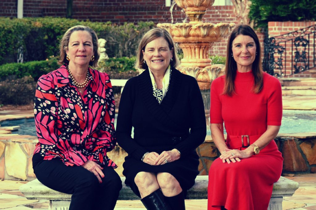 Root Ball 2023 Co-chairs, L to R, Sally Ragsdale, Debbie Early and Tiffany Davis.