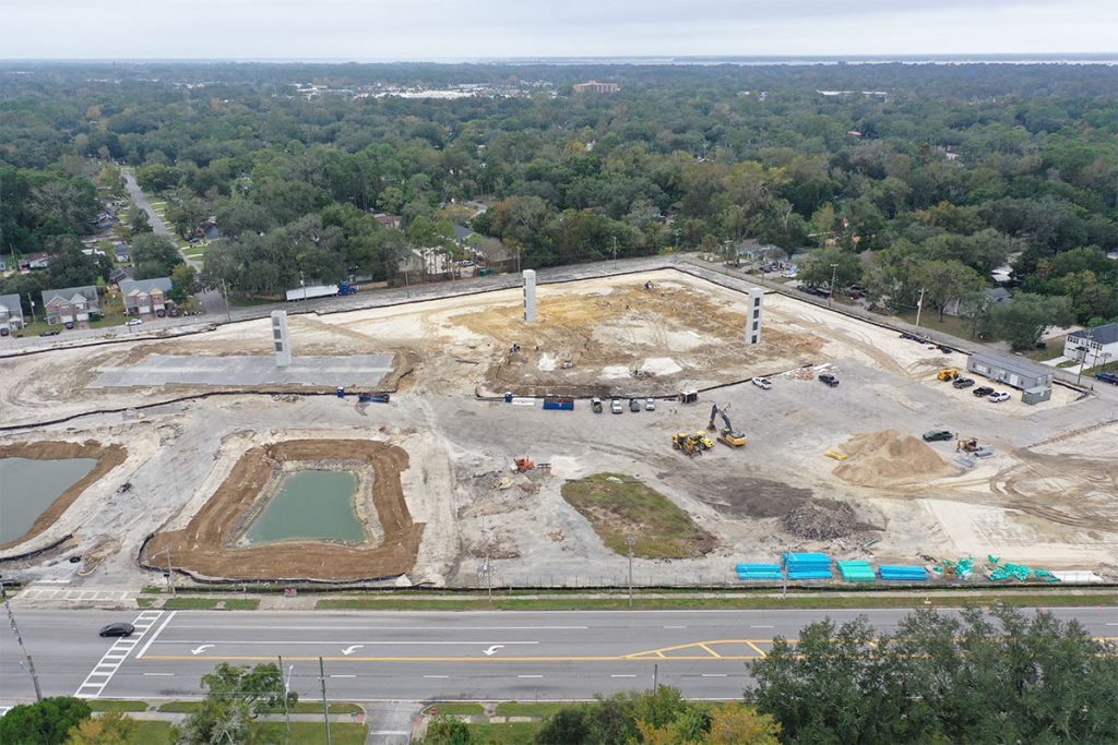 Aerial photo of the site of the former Southgate Shopping Center after demolition