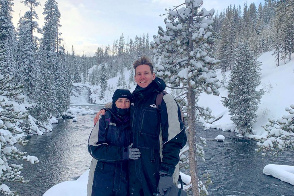 Ashley and Chris Woolston, Jackson Hole, Wyoming, Christmas 2020
