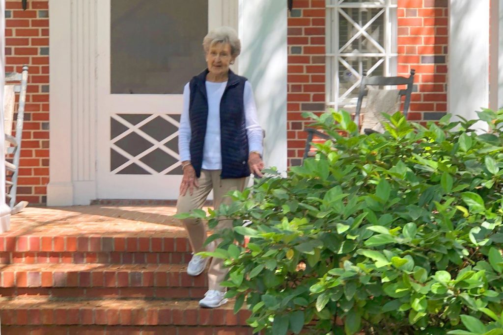 Mary Virginia Skinner Jones in 2022 at her childhood home on Meadowbrook Farms