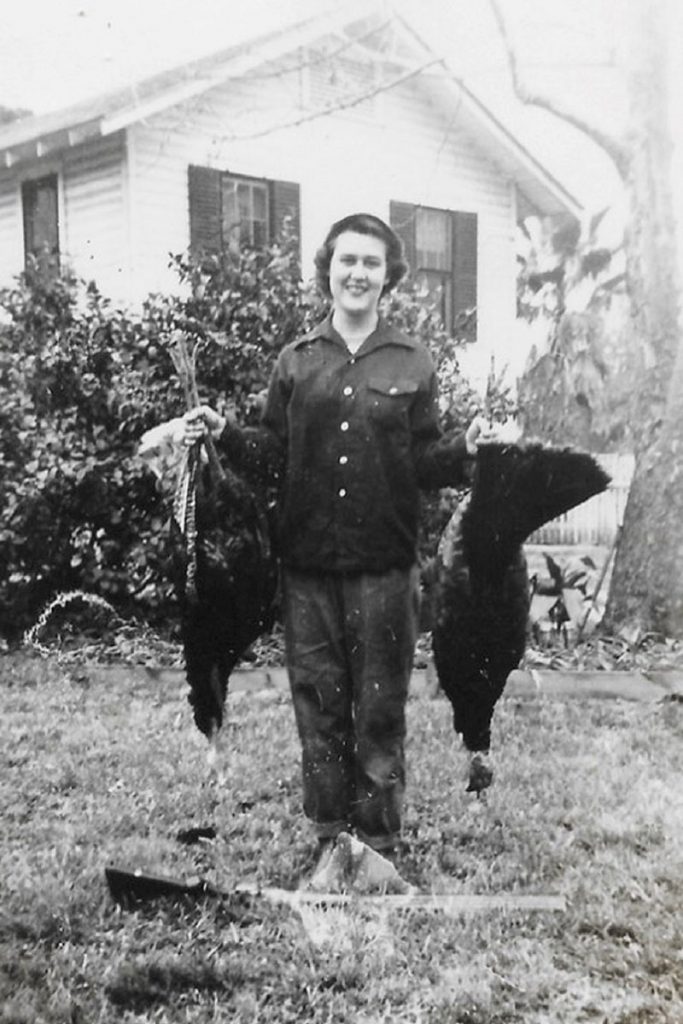 Mary Virginia Skinner Jones on hunting day, circa 1940