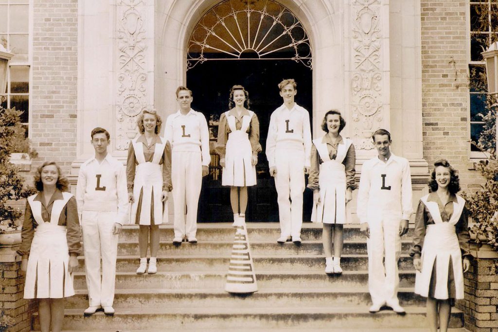 Landon High School, 1945. Mary Virginia Skinner Jones is 3rd from right, 7th from left