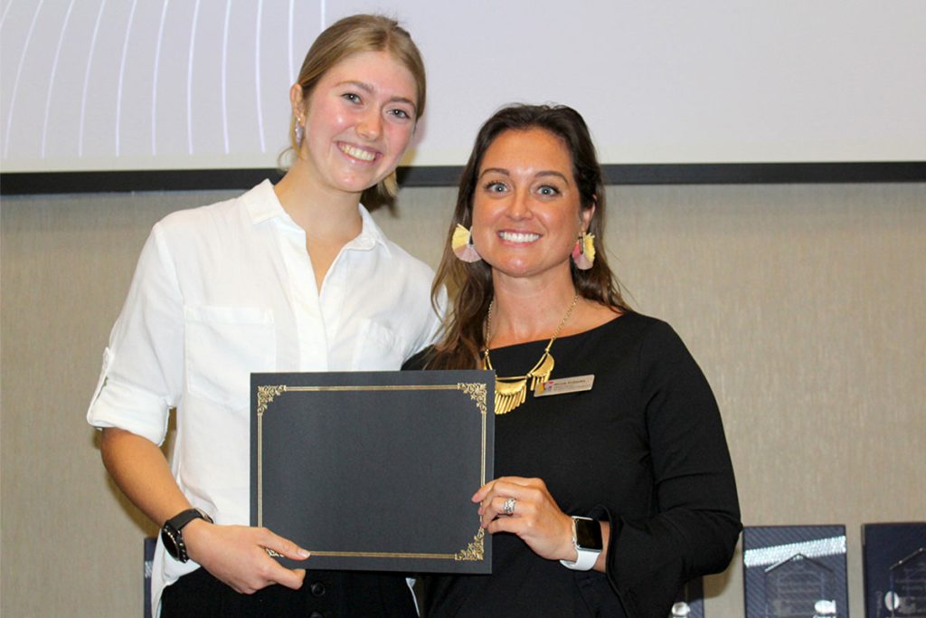 Josie Rill receiving her ABC Women’s Council Scholar award.
