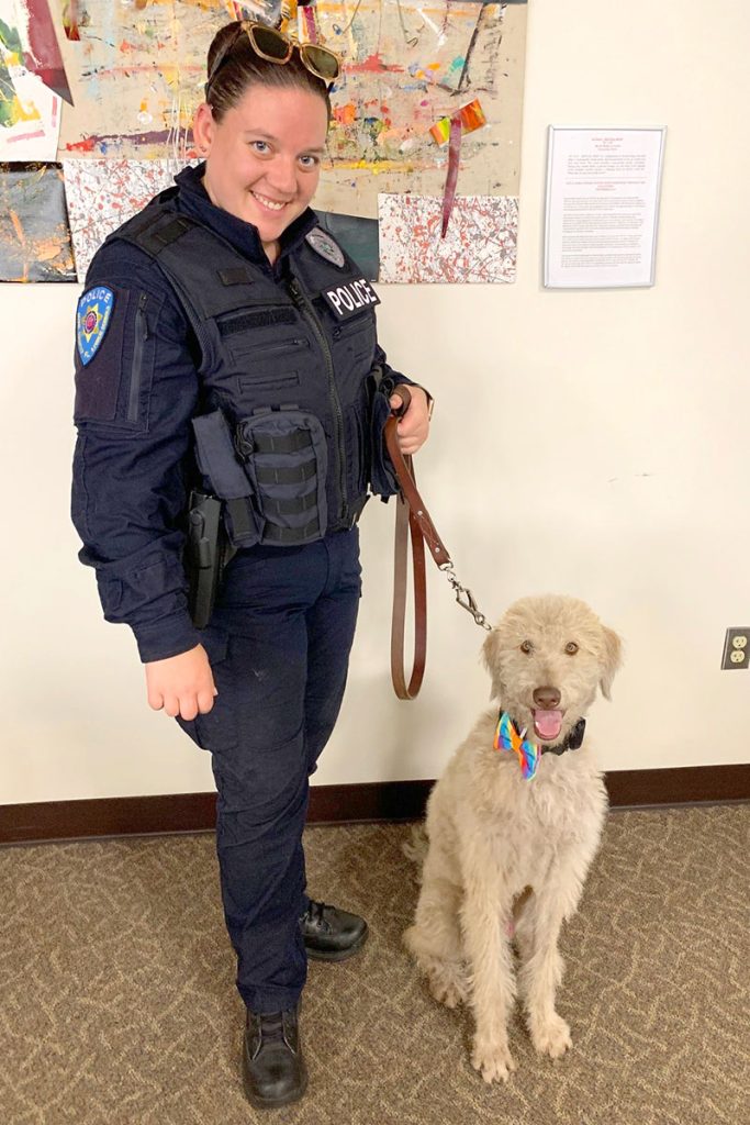Officer Alison Connolly and trainee K9 LEO