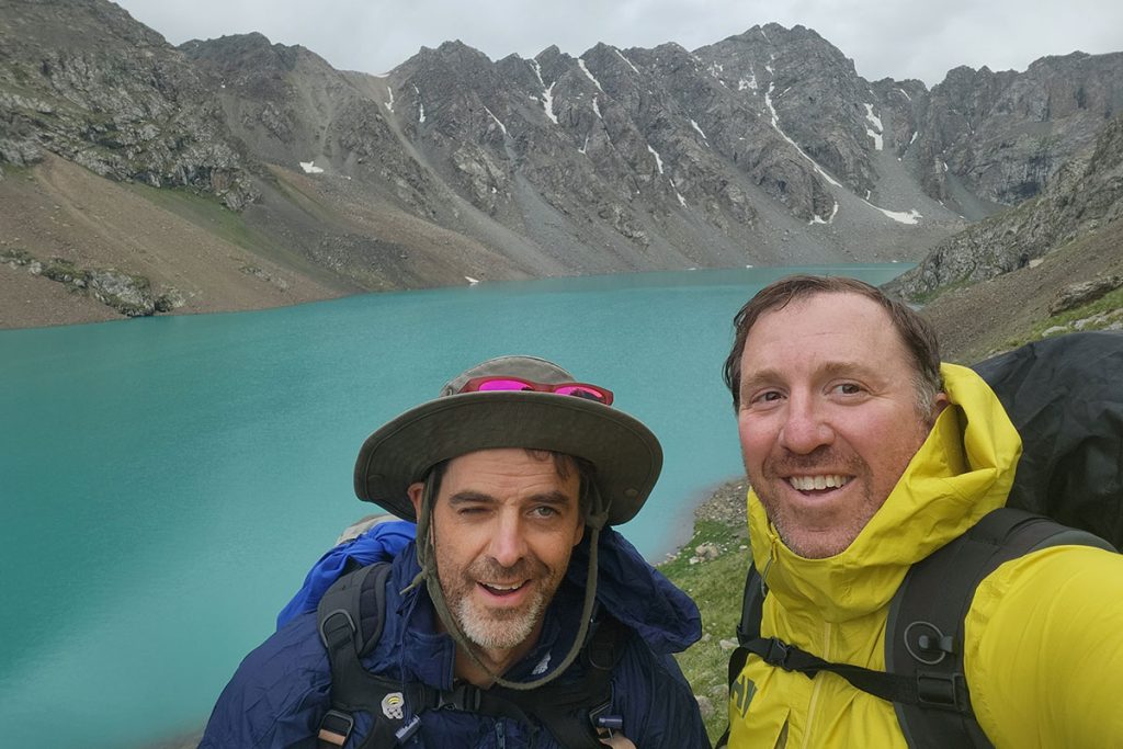 Graham Bosworth and Mike Kovacs at Ala-Kul Lake, Kyrgyzstan.
