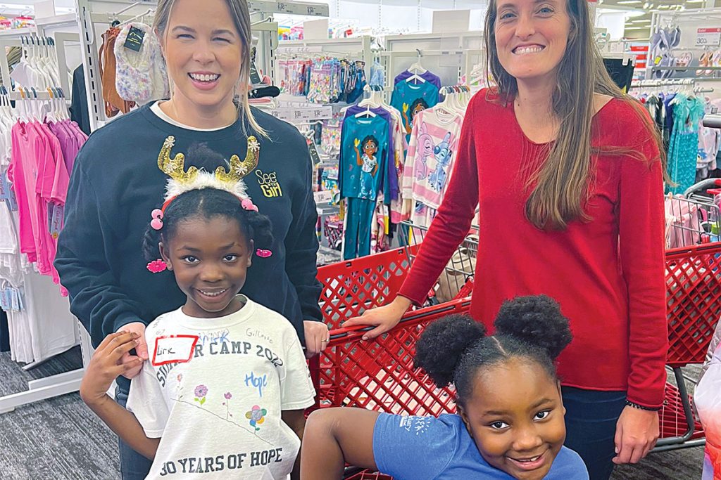 2 women and 2 girls shopping at Target