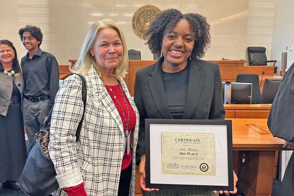 Duval County Public Schools Superintendent Dana Kriznar with Aria Brown