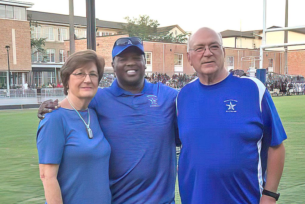 Margaret Barrett and former Lee High school player and Green Bay Packer LeRoy Butler with Leon Barrett in 2022, around the time Butler was inducted into the Football Hall of Fame. | Photo/Facebook-Leon Barrett