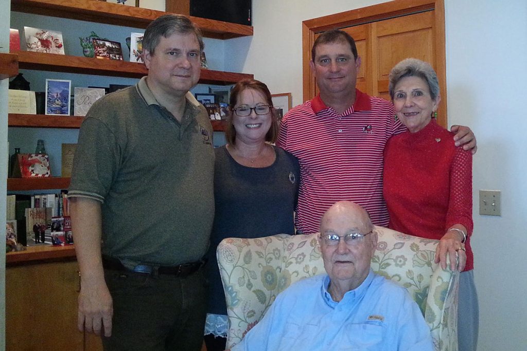 Joan Dismore’s family: son David, daughter-in-law Kim, son Alan and husband George with Joan.