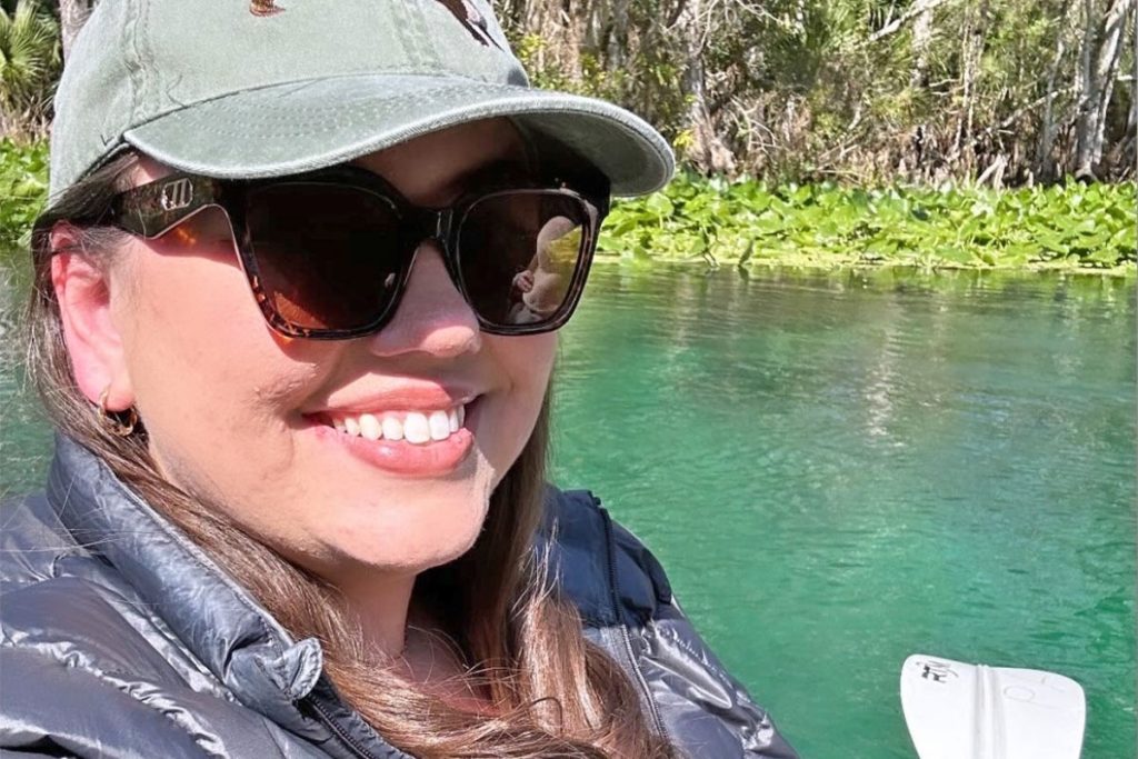 Sarah Kiesow enjoys kayaking in Florida’s springs.