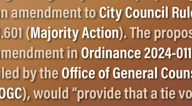 Amendment Proposed to City Council’s Majority Action Rule