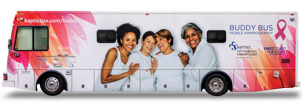 Pink Ribbon Jax helped fund Baptist MD Anderson Cancer Center’s Buddy Bus, which provides mobile mammography throughout Northeast Florida.