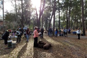 Pamela Telis (in pink), shared the instructions and updates about Boone Park South, welcoming locals who participated in the activities planned for the morning cleanup, plantings and rally for the park. | Photo: 2022 Resident Archives