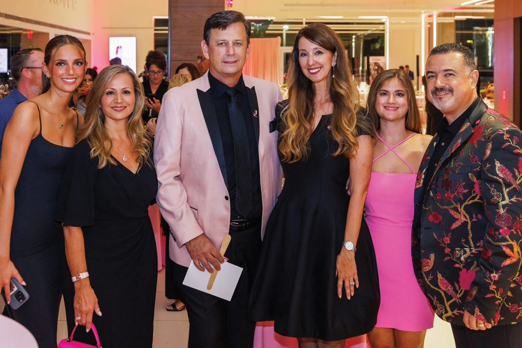 Marica Pendjer attends the 2024 Pink Ribbon Soiree with her family, including sister Natasha Restrepo, second from left, a two-time breast cancer survivor.