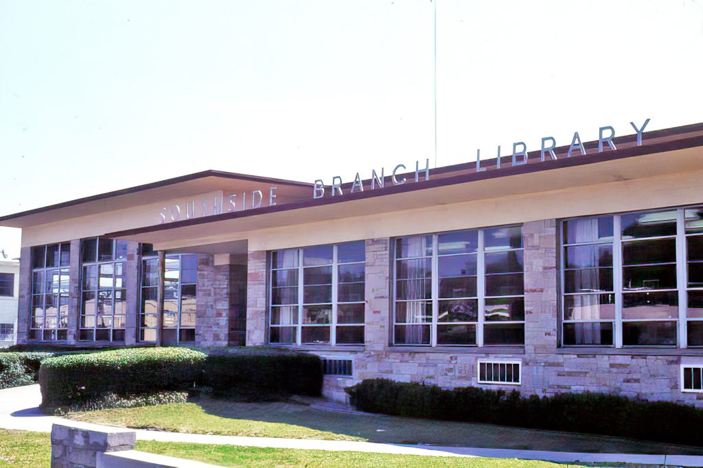 Exterior view of Southside Branch Library, 1971