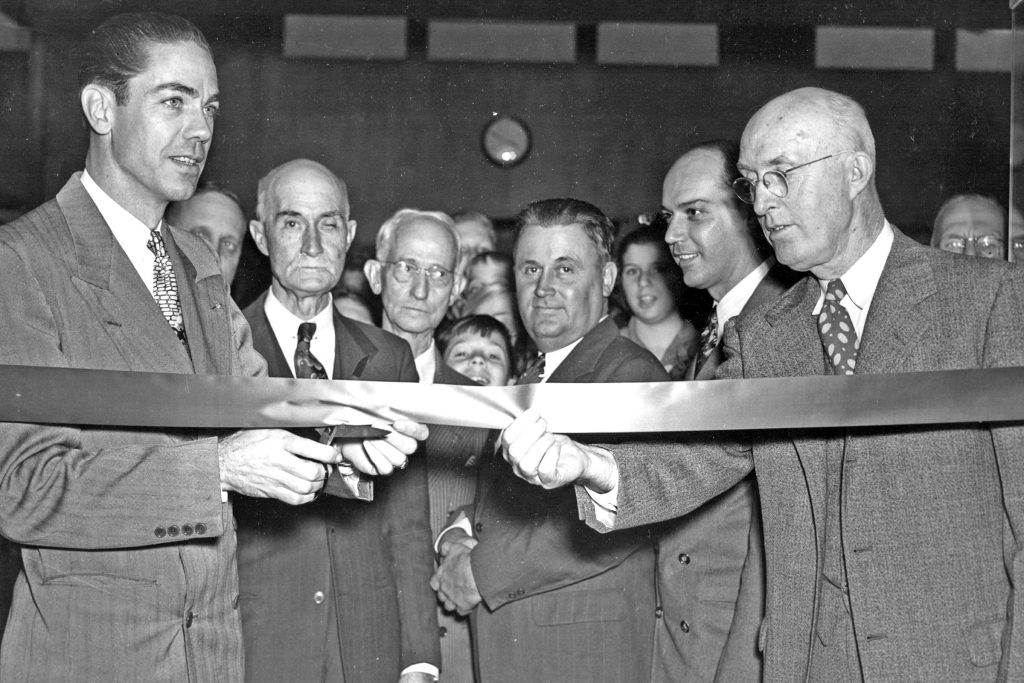 The ribbon cutting at the dedication opening of the San Marco Library, then the Southside Branch Library, is held on Jan. 3, 1950.