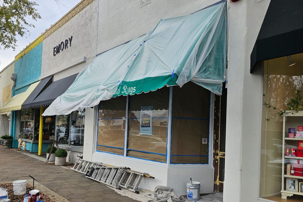 The Next Chapter Bookshop storefront being prepped