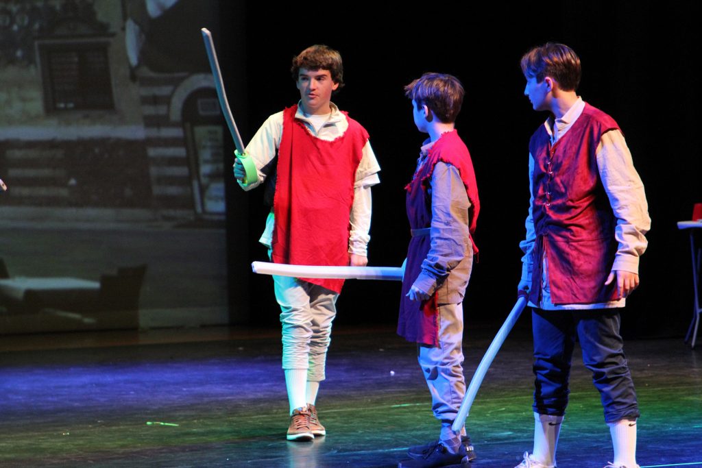 Students perform scenes from Shakespeare classics at the Bartram Campus for Shakespeare Day.