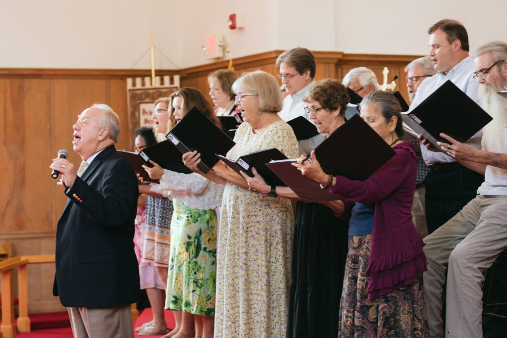 people singing inside Southside Methodist Church