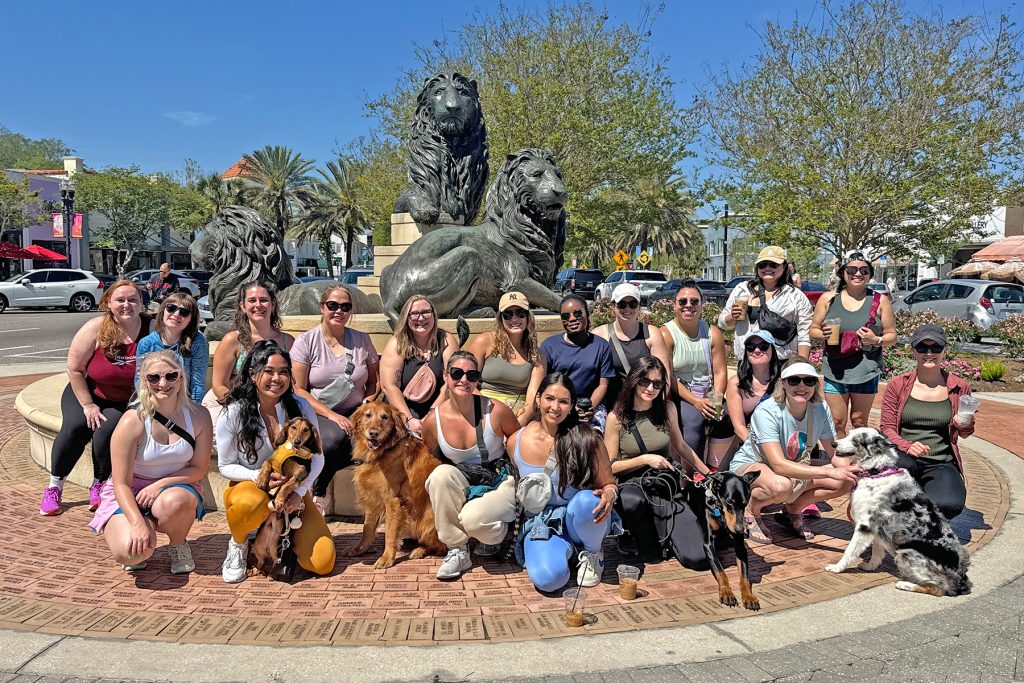 Walkers gather for a photo after their trek through beautiful San Marco.