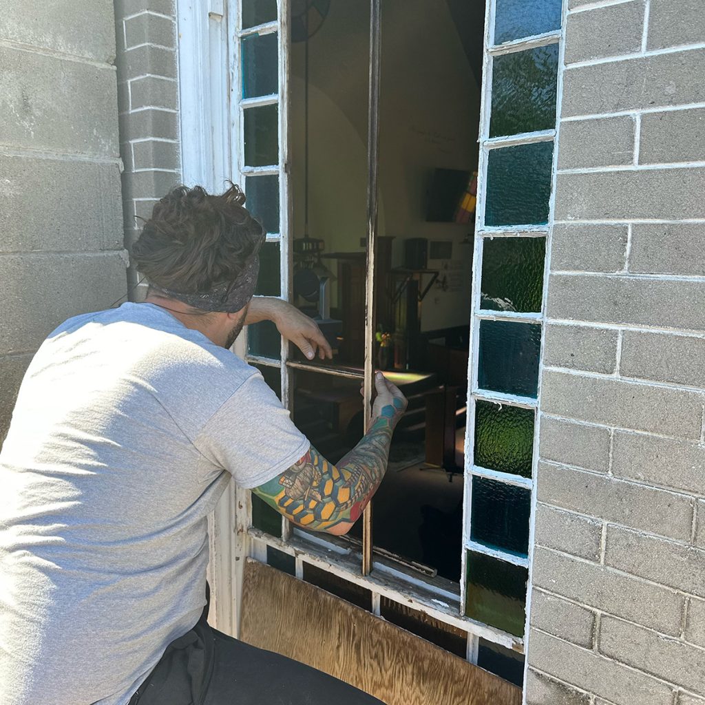 working on window