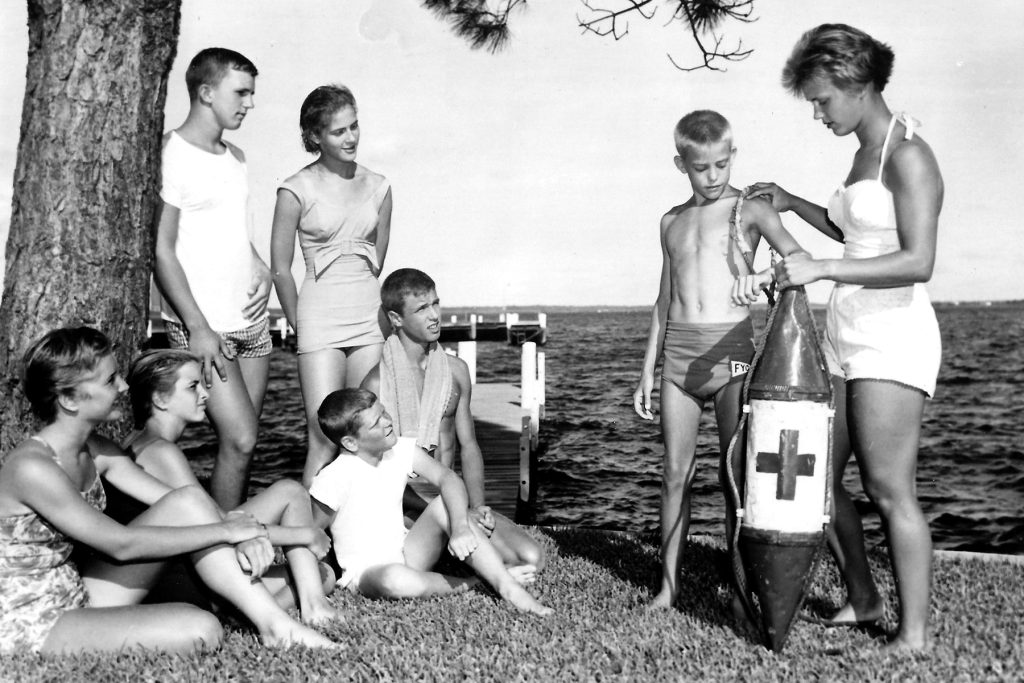FYC, July 1959- (Seated l to r) Peggy Harnsburger, Debbie Dunlap, Holt Maness and Bruce Smathers with (Standing, l to r) Lane Fulenwider, Peggy Paul, Bill Stephens and Kathy Fulenwider.