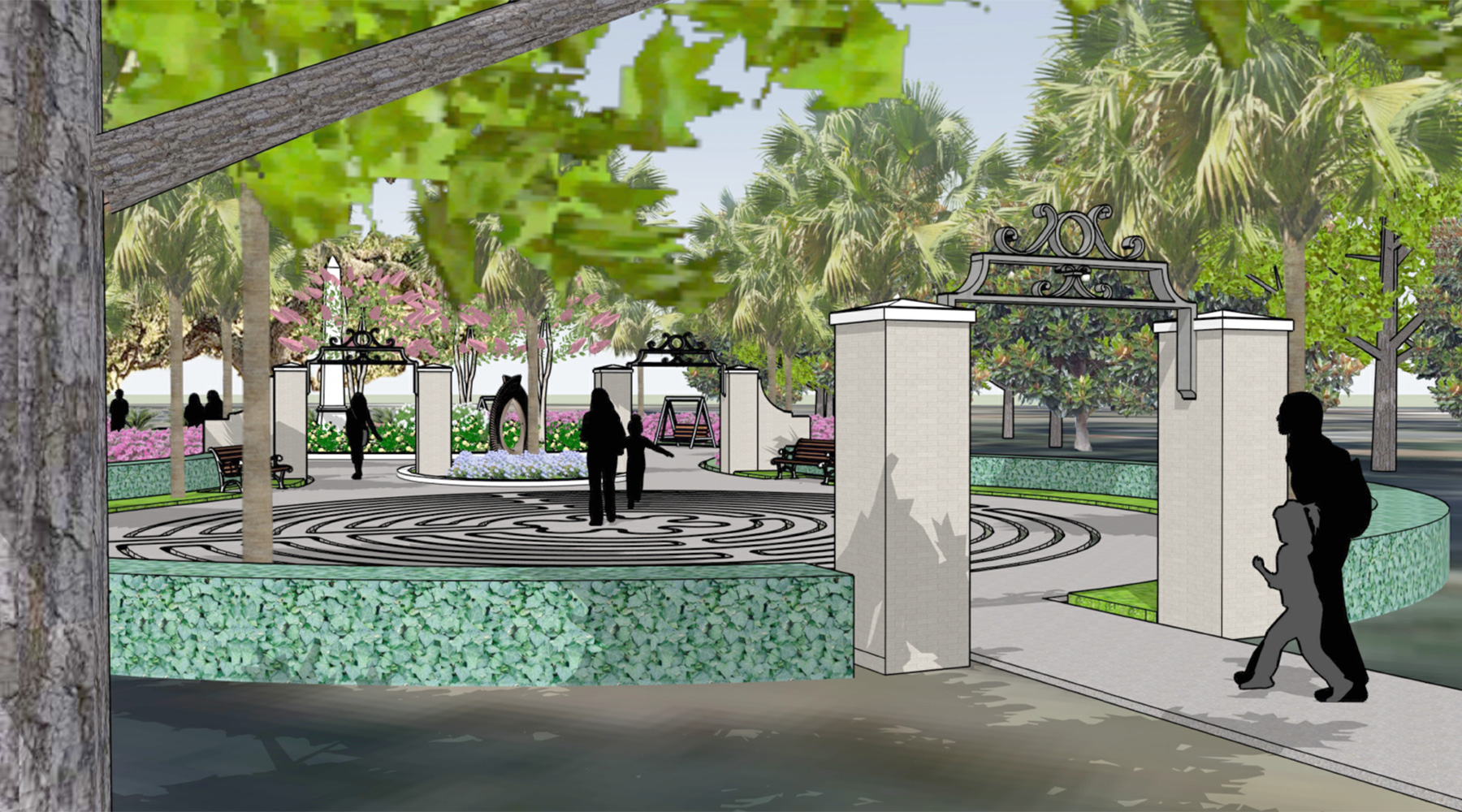 Updated conceptual design for the Peace Memorial Park show what the redesigned park could look like once work is complete.