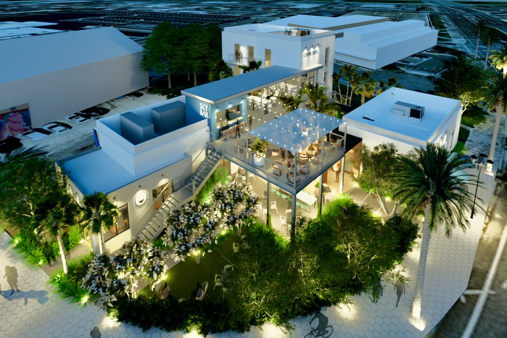 rendering of exterior during the night