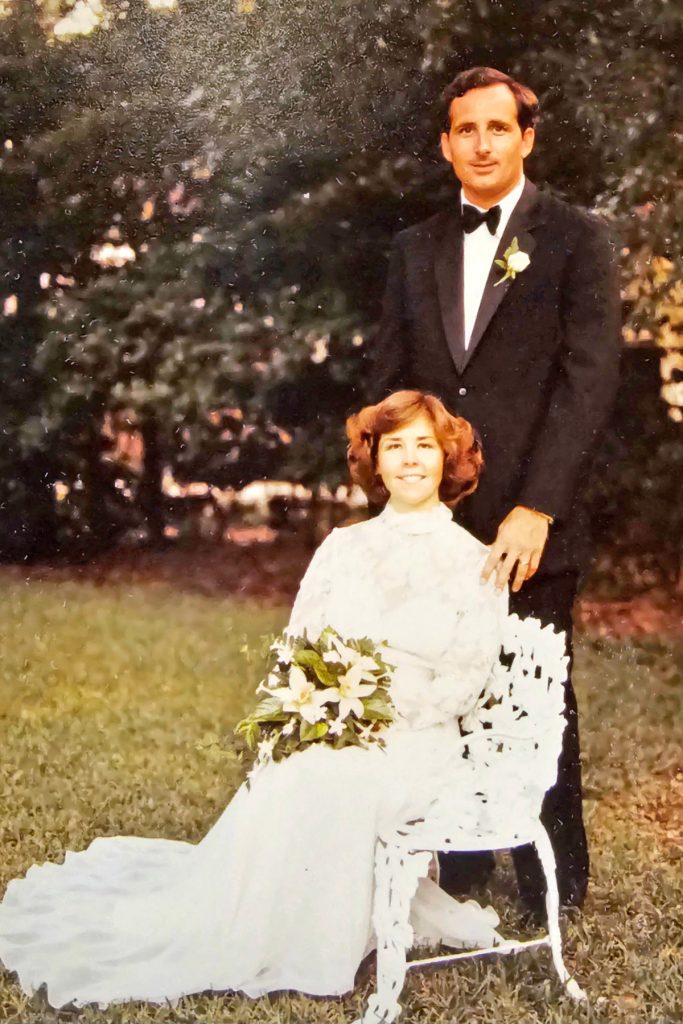 Susie and Robert O’Quinn on their wedding day.