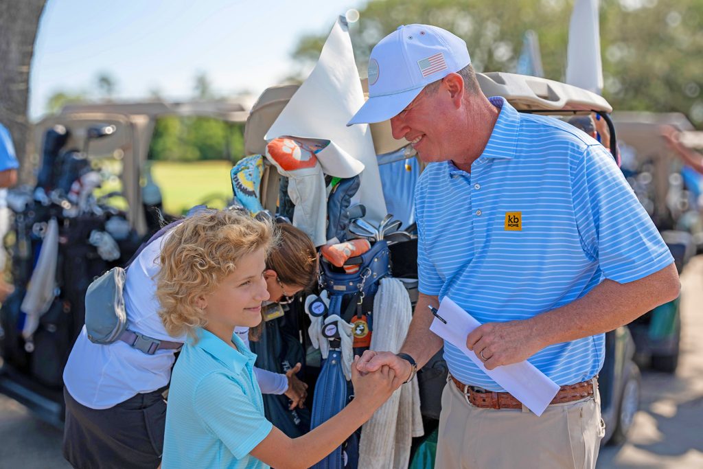 Dreamer and Golf Ambassador, Kennedy Harris, enjoyed the opportunity to meet many of the sponsors for the 24th Annual KB Home Dreams Come True Golf Tournament, including President of KB Home’s Jacksonville Division, Todd Holder.